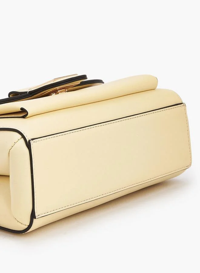 ELLE YELLOW Laser Cut Textured Crossbody Bag with Detachable Strap for Women | Best Price UAE